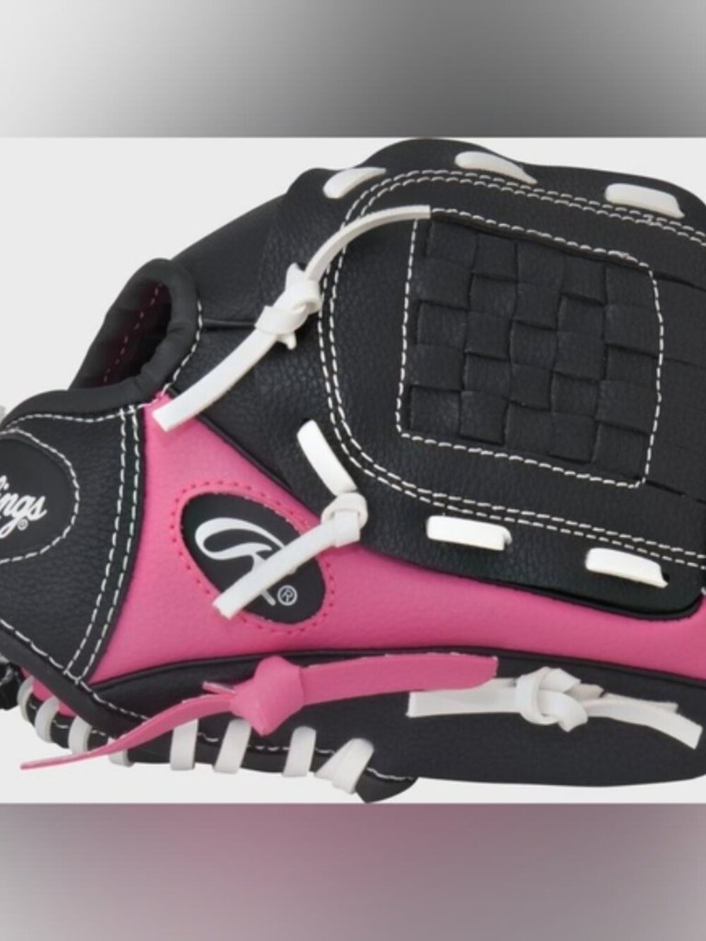Rawlings Players Series Kids Baseball Glove Faux Leather T-ball Pink Black 9 - Picture 12 of 12